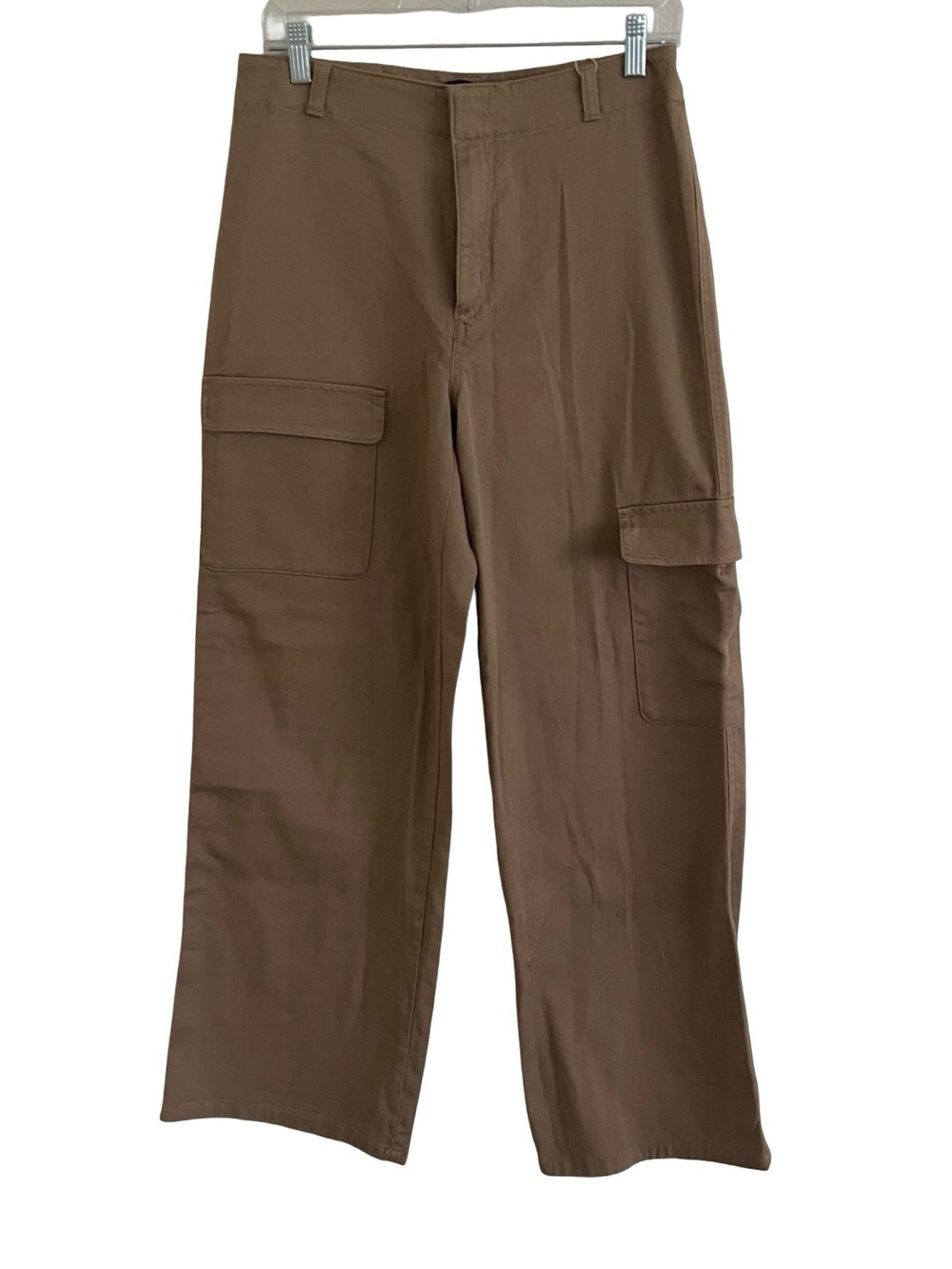 Quince Tan Beige Organic Stretch Cotton Twill Cargo Pants in Light Khaki NWT 10